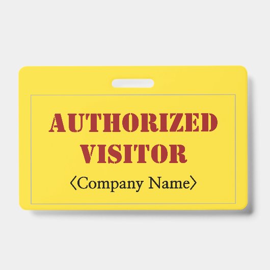 シンプル「AUTHORIZED VISITOR」バッジ バッジ (表面)