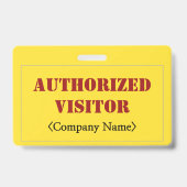 シンプル「AUTHORIZED VISITOR」バッジ バッジ (裏面)