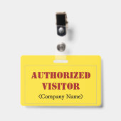シンプル「AUTHORIZED VISITOR」バッジ バッジ (クリップ付き表面)