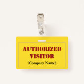 シンプル「AUTHORIZED VISITOR」バッジ バッジ (裏面クリップ)