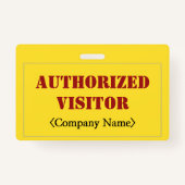 シンプル「AUTHORIZED VISITOR」バッジ バッジ (裏面)