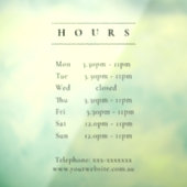 シンプル Black Opening Hours Timings(黒ミニマルの開始時間のタイミング) ウィンドウサイン (シート3)