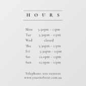 シンプル Black Opening Hours Timings(黒ミニマルの開始時間のタイミング) ウィンドウサイン (シート)