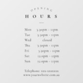 シンプル Black Opening Hours Timings(黒ミニマルの開始時間のタイミング) ウィンドウサイン (シート)
