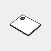 シンプル Black & White Circleモノグラム ポストイット (アングル)