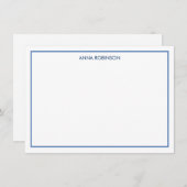 シンプル Blue Flat縁どノートカード ノートカード (正面/裏面)