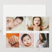 シンプル chic 赤ちゃんの写真 ありがとう 招待状 (正面/裏面)