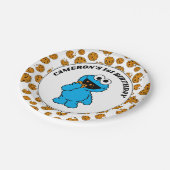 シンプル Cookie Monster 1歳の誕生日 ペーパープレート (アングル)