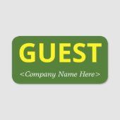 シンプル「GUEST」名前タグ 名札 (正面)