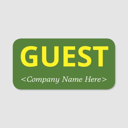シンプル「GUEST」名前タグ 名札 (正面)