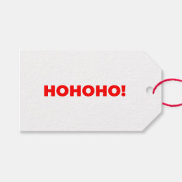 シンプル HOHOHO! テキスト サンタクロース 赤 クリスマス ギフトタグ