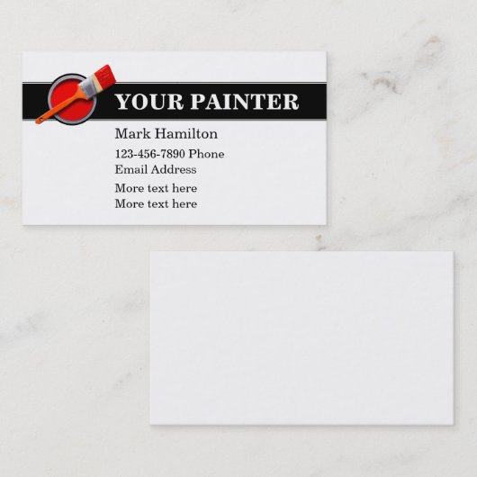 シンプル House Painter Business Cards 名刺 (正面/裏面)