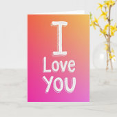 シンプル I Love You 斜めストライプカード カード (黄色い花)