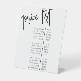 シンプル Make Aurtistサロン価格表 台座サイン