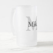 シンプル MONOGRAM GROOMSMENという名前を追加します。 フロストグラスビールジョッキ (正面左)