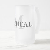 シンプル MONOGRAM GROOMSMENという名前を追加します。    フロストグラスビールジョッキ (正面右)