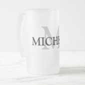 シンプル MONOGRAM GROOMSMENという名前を追加します。    フロストグラスビールジョッキ (正面左)