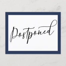 シンプル Navy & White Poinded 結婚's ポストカード