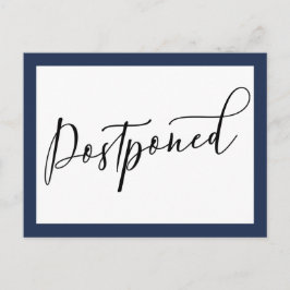 シンプル Navy & White Poinded 結婚's ポストカード