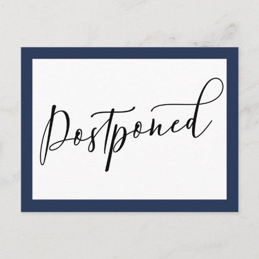 シンプル Navy & White Poinded 結婚's ポストカード (正面)