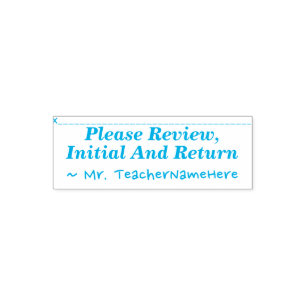 シンプル「Please Review,イニシャルAnd Return」 セルフインキングスタンプ