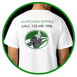 シンプル Tシャツ<br><div class="desc">ライダーモーワーエンブレムシンボル文字ラインを備えた芝生業界の業務用シャツで、会社名や電話番号など表示したい情報に置き換えることができま連絡す。芝刈り用または造園用に設計。</div>