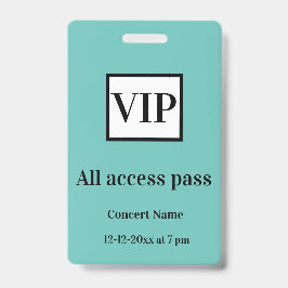 シンプル vip all access pass concert name causes バッジ