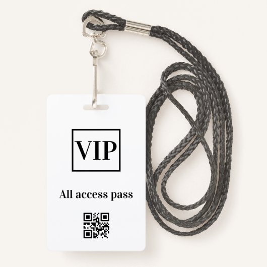 シンプル vip all access pass concert name causes バッジ (正面ランヤード)
