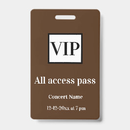 シンプル vip all access pass concert name causes バッジ