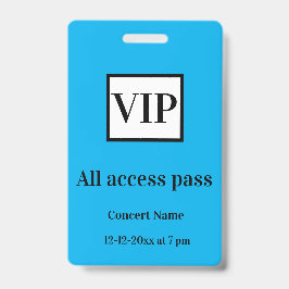シンプル vip all access pass concert name causes バッジ