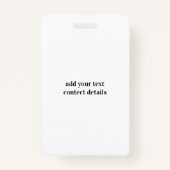 シンプル vip all access pass concert name causes バッジ (裏面)