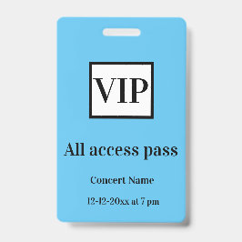 シンプル vip all access pass concert name causes バッジ