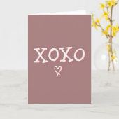 シンプル Xoxo ハートカード カード (黄色い花)