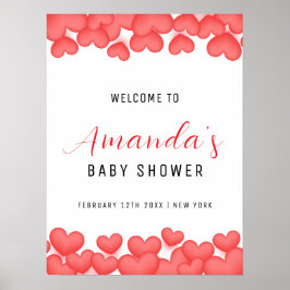 シンプルA Little Sweetheart Baby Showerへようこそ ポスター