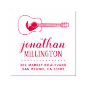 シンプルAcoustic Guitar Nameスクリプト差出人住所 セルフインキングスタンプ (デザイン)