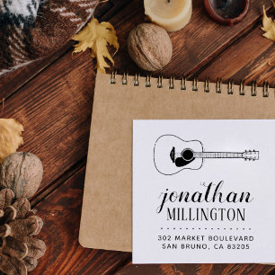 シンプルAcoustic Guitar Nameスクリプト差出人住所 セルフインキングスタンプ