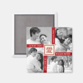 シンプルAi Love Photo Asian Save The Date マグネット (正面/裏面)