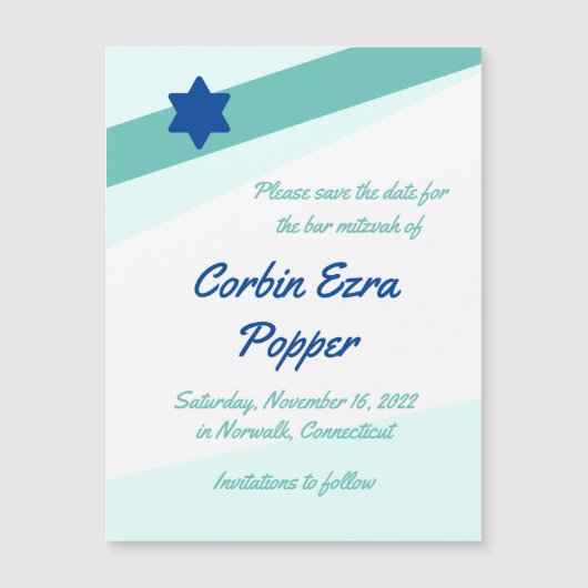 シンプルAngles Magnetic Save the Date Card (正面)