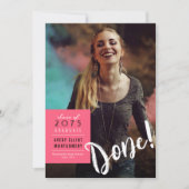 シンプルAny Color Boxミニマル写真卒業 案内状 (正面)