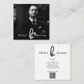 *~*シンプルAP31フォトプロフェッショナルQR ミニマル スクエア名刺 (正面/裏面)