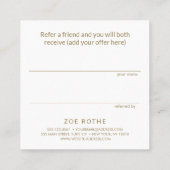 シンプルAqua Greenのお客様の紹介 紹介カード (裏面)