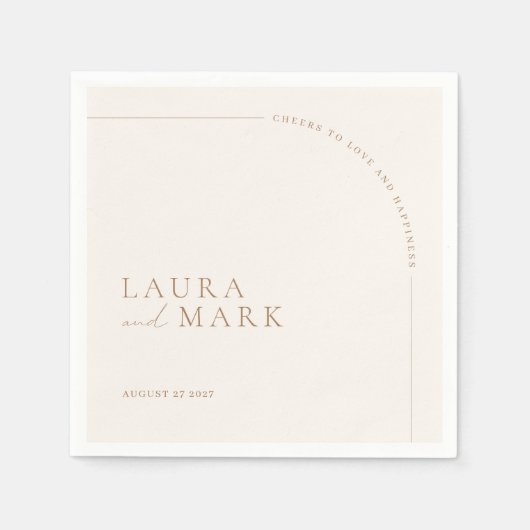 シンプルArchミニマル応援スクリプ結婚ト スタンダードカクテルナプキン (正面)