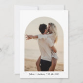 シンプルArch写真QRコー結婚ド 招待状 (裏面)