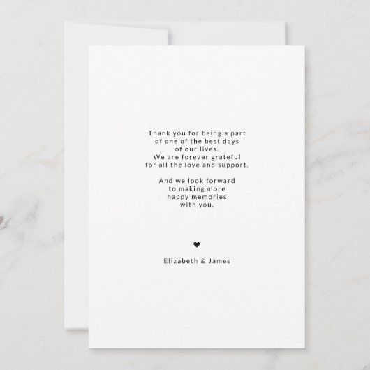 シンプルArch Frame写真結婚のサンキューカード サンキューカード (裏面)