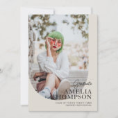 シンプルArch Light Beige Photo Collage卒業 案内状 (正面)