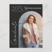 シンプルArch Photo Black卒業発表 ポストカード (正面)