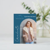 シンプルArch Photo Blue卒業発表 ポストカード (スタンド正面)