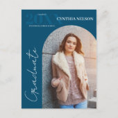 シンプルArch Photo Blue卒業発表 ポストカード (正面)