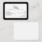 シンプルB/Wの結婚詳細丸キャッシュバー エンクロージャーカード (正面/裏面)