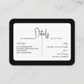 シンプルB/Wの結婚詳細丸キャッシュバー エンクロージャーカード (正面)